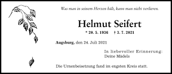 Traueranzeigen Von Helmut Seifert Augsburger Allgemeine Zeitung