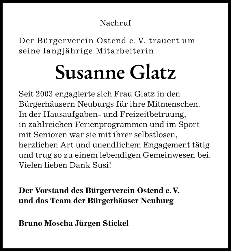 Traueranzeigen Aus Neuburger Rundschau Augsburger Allgemeine Zeitung