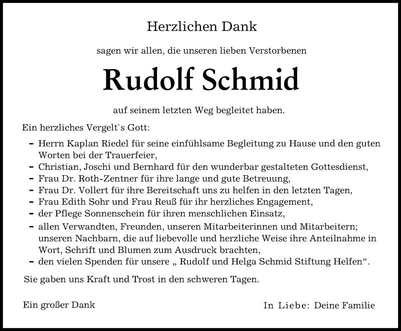 Traueranzeigen Von Rudolf Schmid Augsburger Allgemeine Zeitung