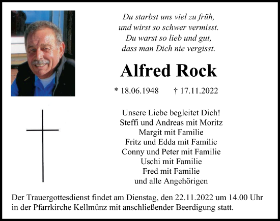 Traueranzeigen Von Alfred Rock Augsburger Allgemeine Zeitung