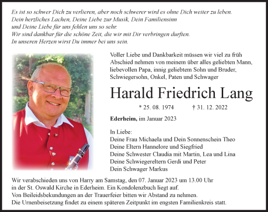 Traueranzeigen Von Harald Friedrich Lang Augsburger Allgemeine Zeitung