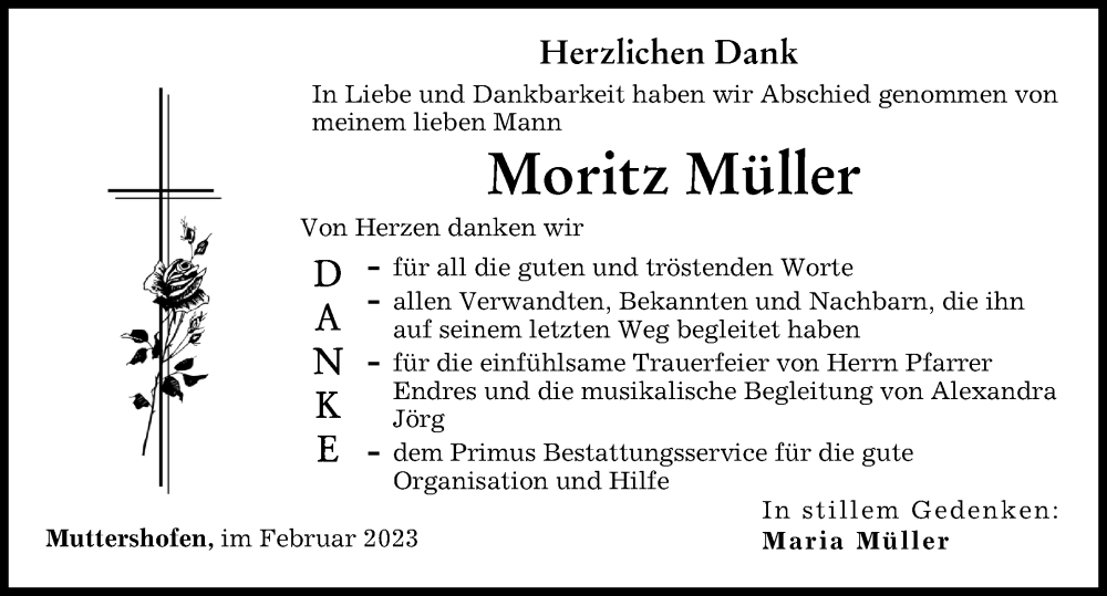 Traueranzeigen Von Moritz M Ller Augsburger Allgemeine Zeitung