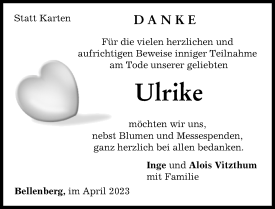 Traueranzeigen Von Ulrike Augsburger Allgemeine Zeitung