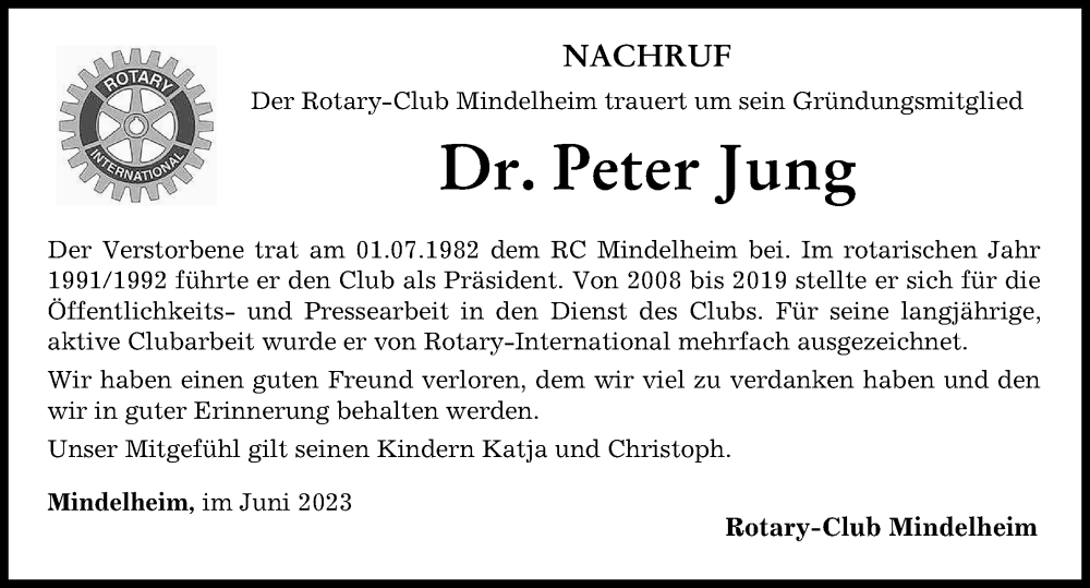 Traueranzeigen Von Peter Jung Augsburger Allgemeine Zeitung