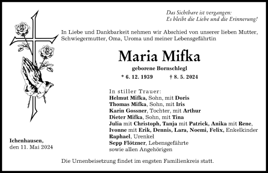 Traueranzeige von Maria Mifka von Günzburger Zeitung