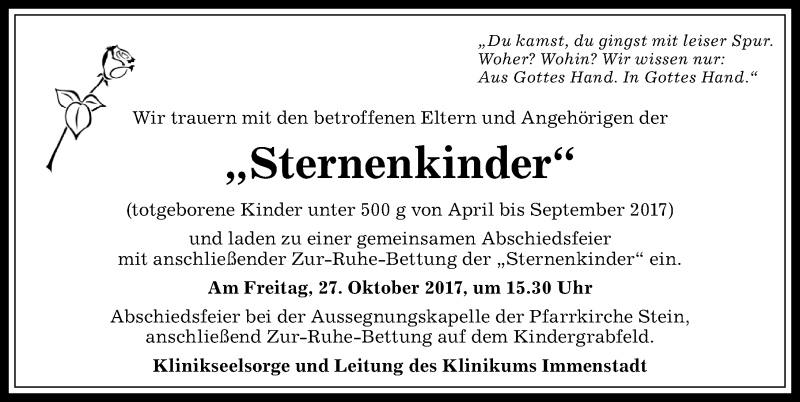 Traueranzeige von Sternenkinder  von Allgäuer Anzeigeblatt