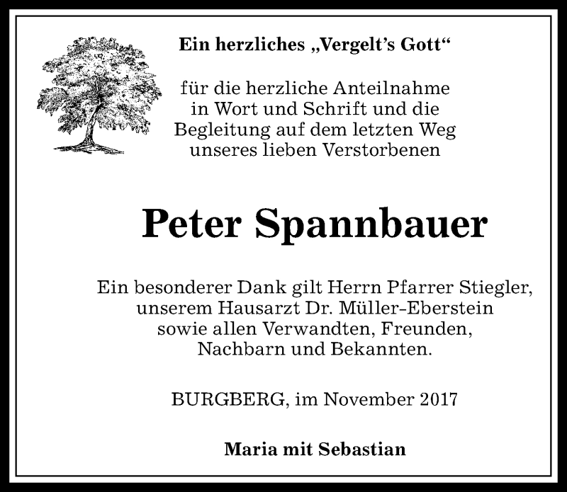 Traueranzeige von Peter Spannbauer von Allgäuer Zeitung