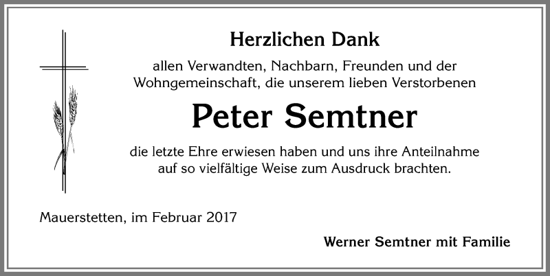 Traueranzeige von Peter Semtner von Allgäuer Zeitung, Kaufbeuren/Buchloe