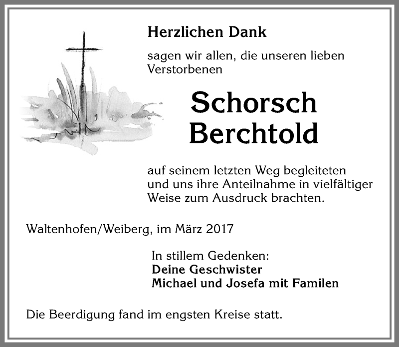 Traueranzeige von Schorsch Berchtold von Allgäuer Zeitung,Kempten