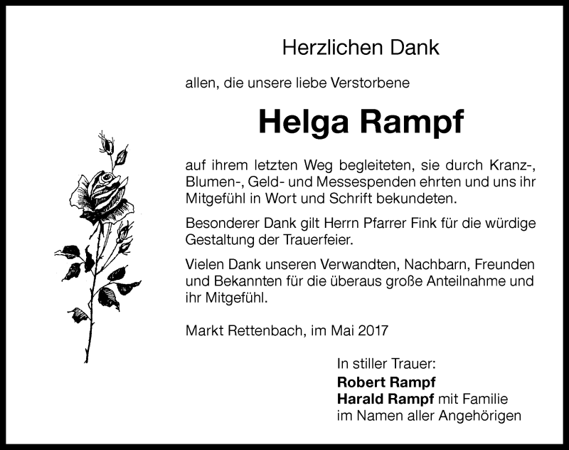 Traueranzeige von Helga Rampf von Memminger Zeitung