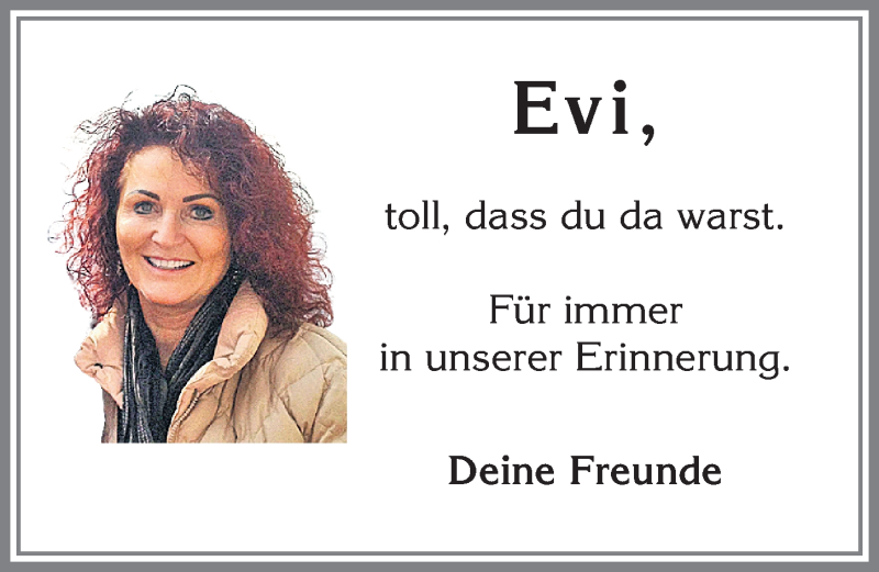 Traueranzeige von Evi  von Allgäuer Zeitung, Füssen