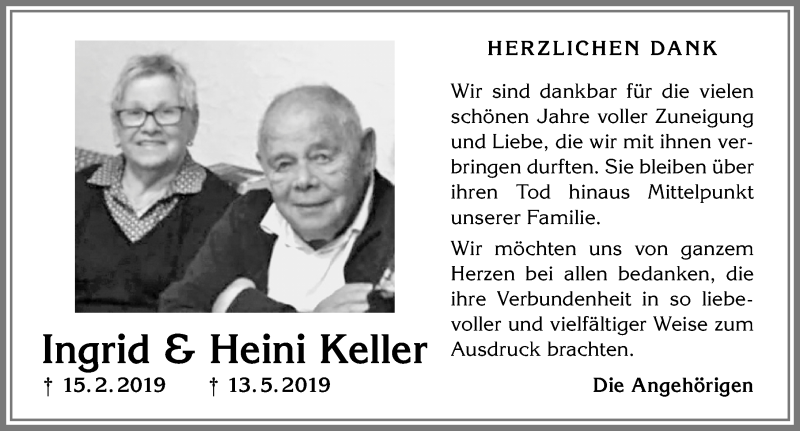 Traueranzeige von Heini Keller von Allgäuer Anzeigeblatt