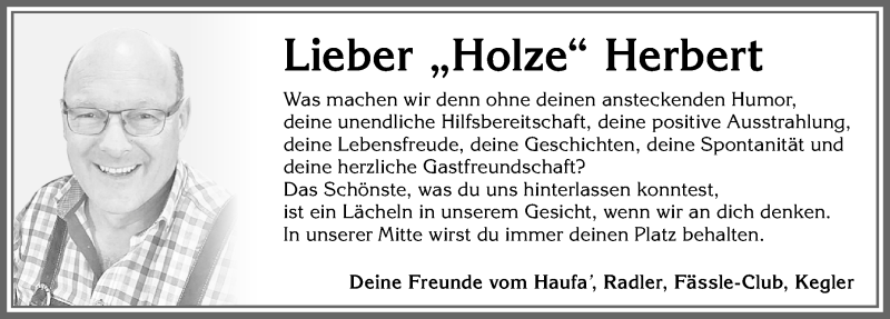 Traueranzeige von Herbert  von Allgäuer Zeitung, Marktoberdorf