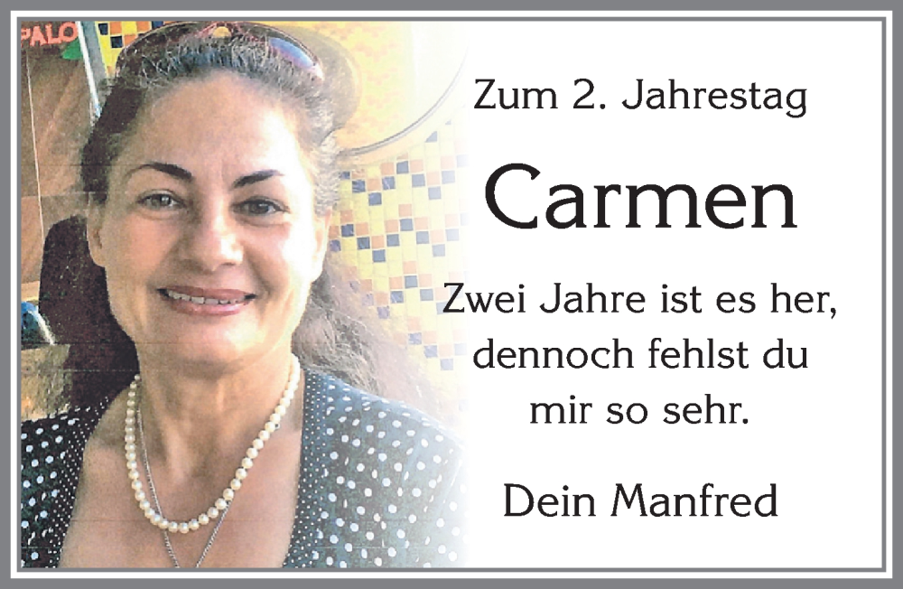 Traueranzeige von Carmen  von Allgäuer Zeitung