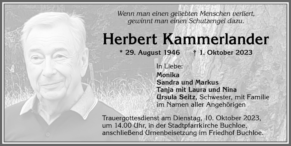 Traueranzeige von Herbert Kammerlander von Allgäuer Zeitung, Kaufbeuren/Buchloe