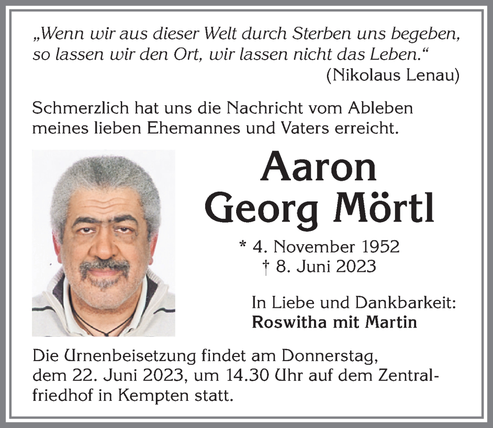 Traueranzeigen Der Letzten 14 Tage | Augsburger Allgemeine Zeitung