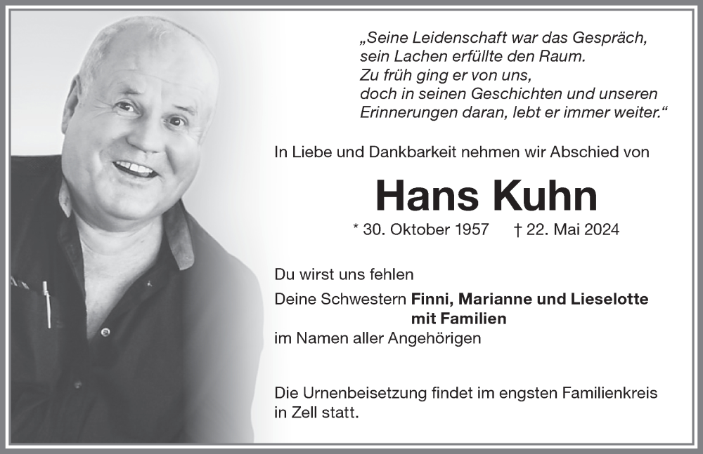 Traueranzeige von Hans Kuhn von Memminger Zeitung