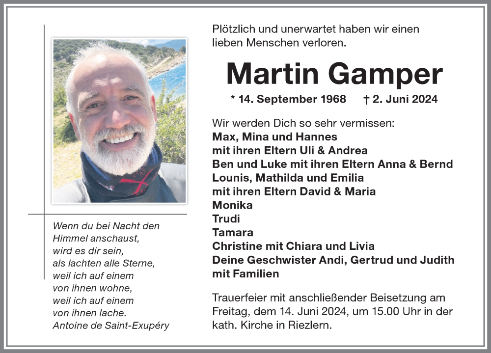 Traueranzeige von Martin Gamper von Allgäuer Anzeigeblatt