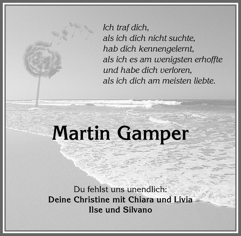 Traueranzeige von Martin Gamper von Allgäuer Anzeigeblatt