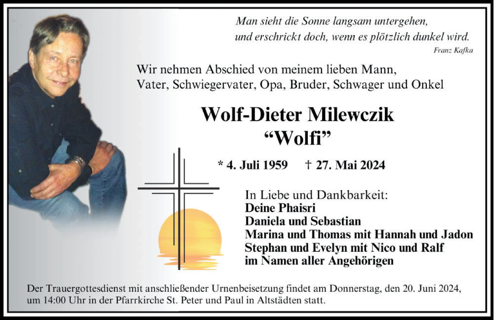 Traueranzeige von Wolf-Dieter Milewczik von Allgäuer Anzeigeblatt