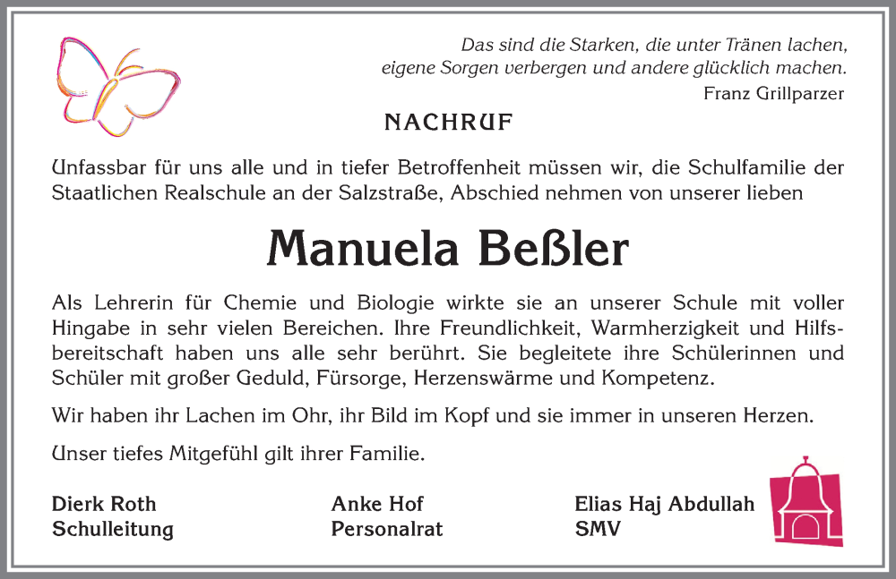 Traueranzeige von Manuela Beßler von Allgäuer Zeitung,Kempten