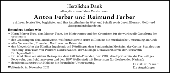 Traueranzeigen Von Anton Ferber | Augsburger Allgemeine Zeitung