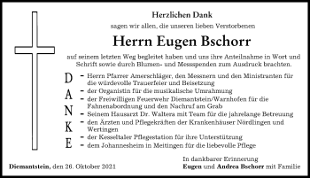 Traueranzeigen Von Eugen Bschorr Augsburger Allgemeine Zeitung