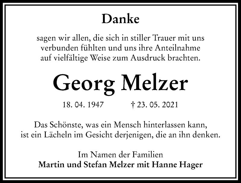 Traueranzeige von Georg Melzer von Rieser Nachrichten