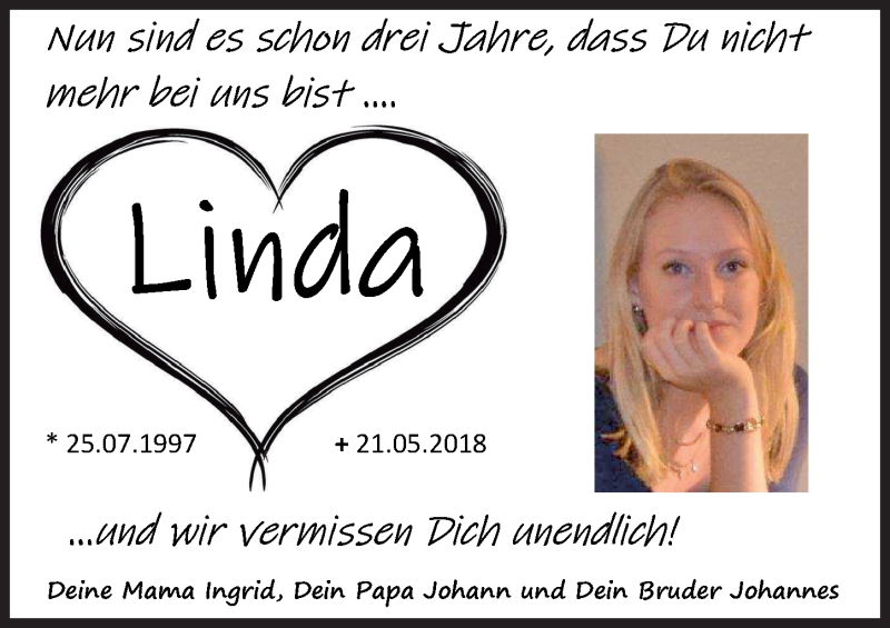 Traueranzeige von Linda  von Donauwörther Zeitung