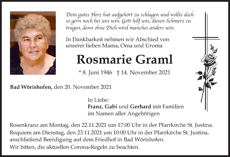 Traueranzeigen Von Rosmarie Graml | Augsburger Allgemeine Zeitung