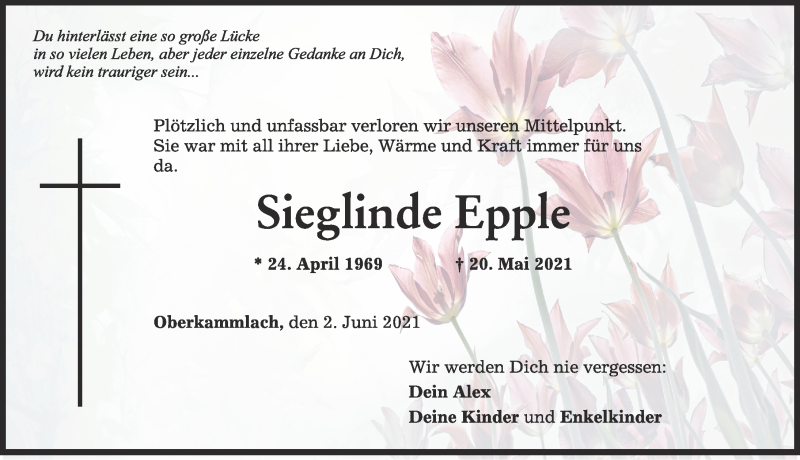 Traueranzeige von Sieglinde Epple von Mindelheimer Zeitung