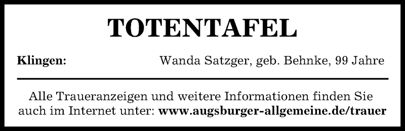 Traueranzeige von Totentafel vom 30.12.2021 von Aichacher Nachrichten