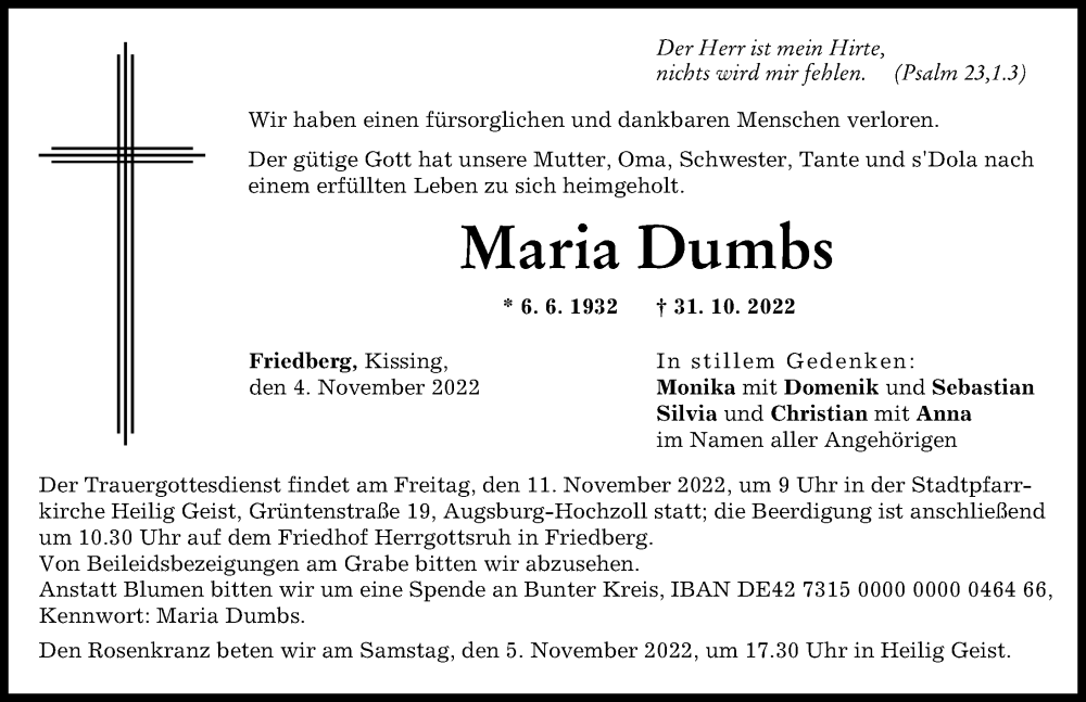  Traueranzeige für 231945592-1.pdf  vom 04.11.2022 aus Friedberger Allgemeine