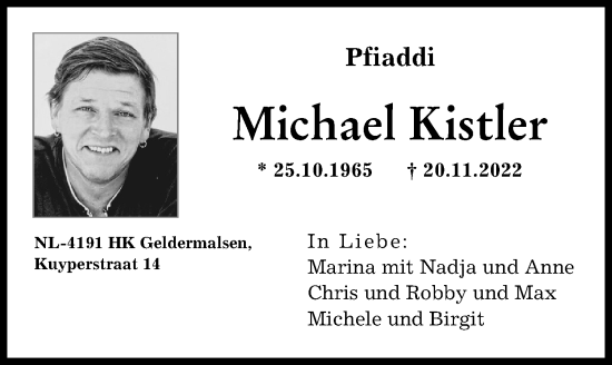 Traueranzeigen von Michael Kistler | Augsburger Allgemeine Zeitung