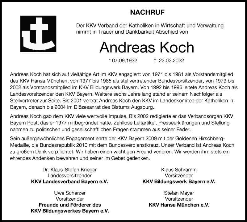 Traueranzeige von Andreas Koch von Neu-Ulmer Zeitung