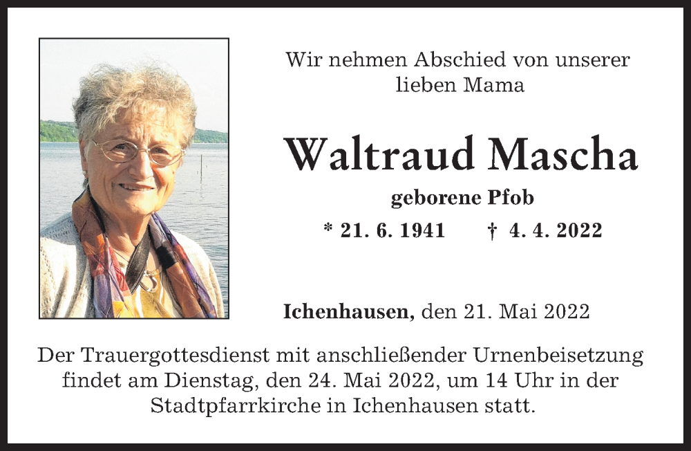 Traueranzeige von Waltraud Mascha von Günzburger Zeitung