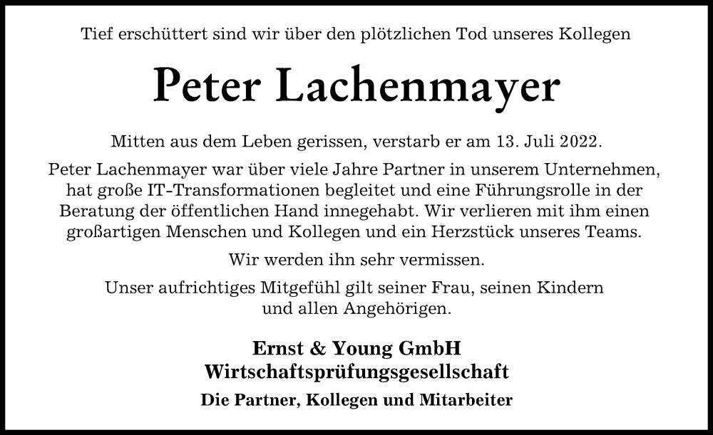 Traueranzeige von Peter Lachenmayer von Günzburger Zeitung