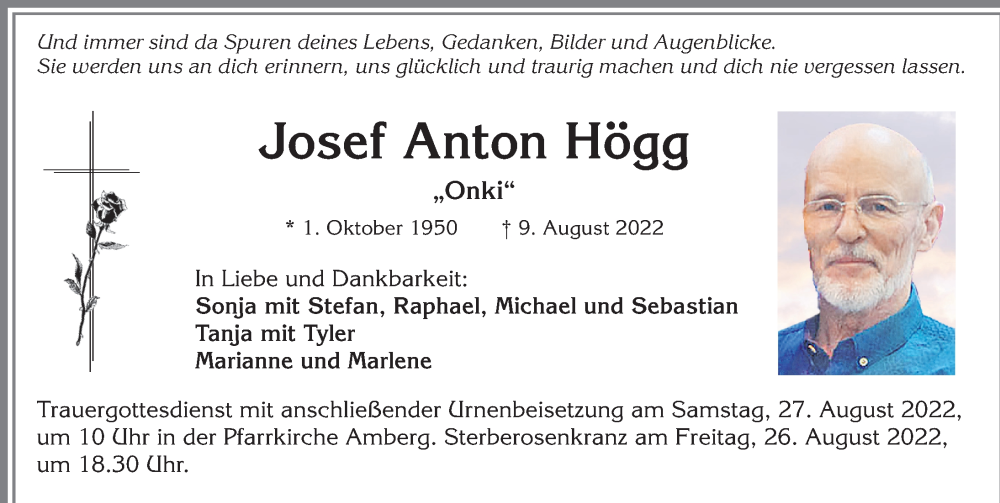 Traueranzeige von Josef Anton Högg von Mindelheimer Zeitung