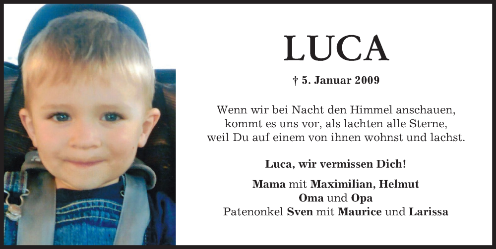 Traueranzeige von Luca  von Augsburger Allgemeine