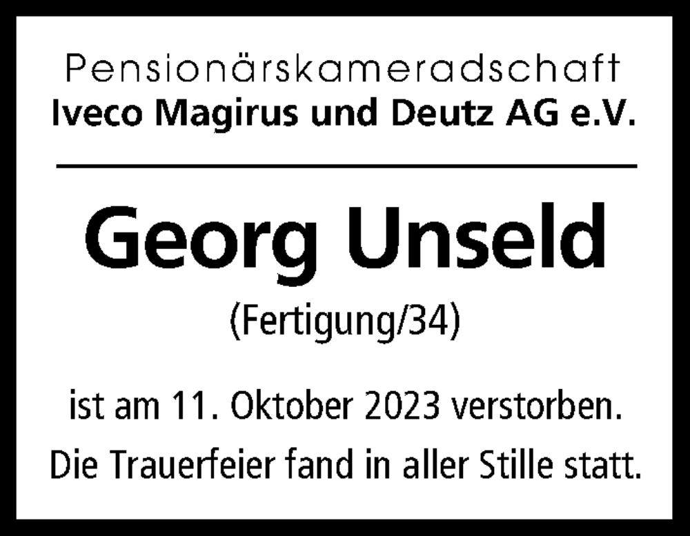 Traueranzeigen Von Georg Unseld | Augsburger Allgemeine Zeitung