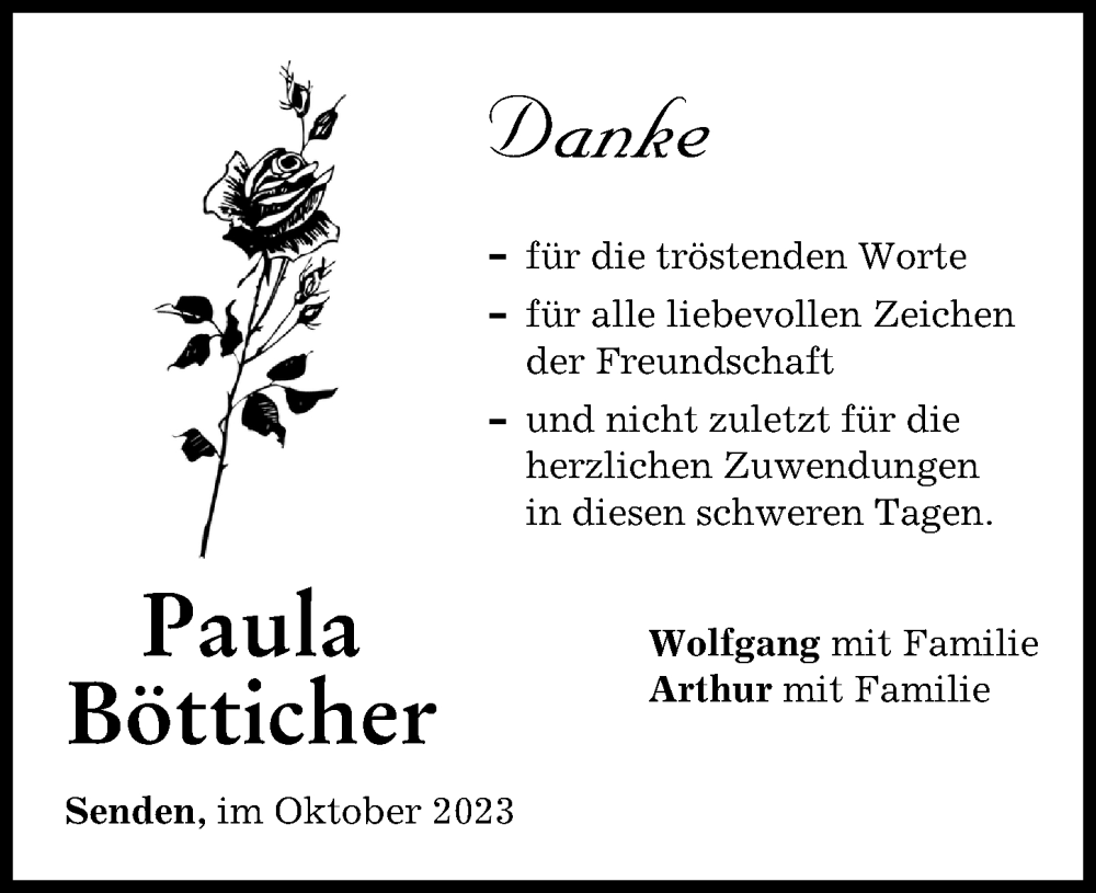  Traueranzeige für Paula Bötticher vom 18.10.2023 aus Neu-Ulmer Zeitung