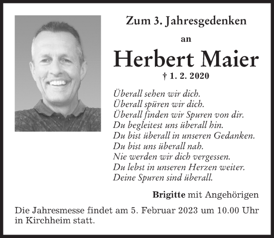 Traueranzeigen Von Herbert Maier Augsburger Allgemeine Zeitung