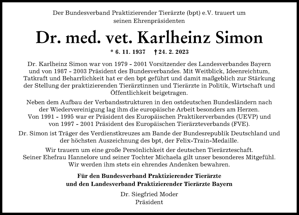 Traueranzeige von Karlheinz Simon von Wertinger Zeitung