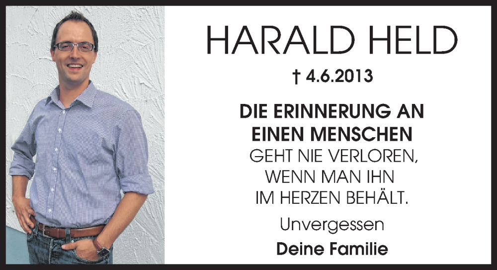  Traueranzeige für Harald Held vom 03.06.2023 aus Neu-Ulmer Zeitung