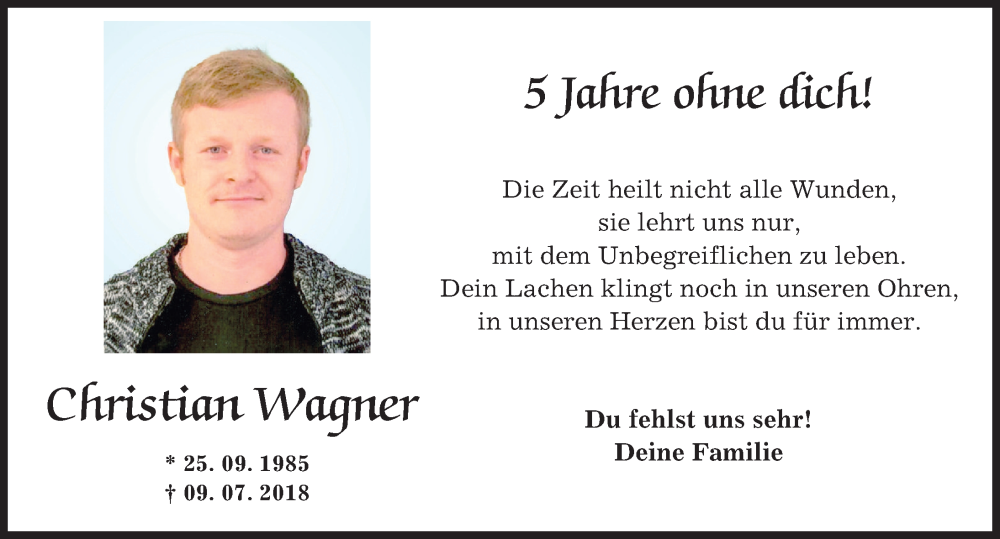 Traueranzeige von Christian Wagner von Mindelheimer Zeitung