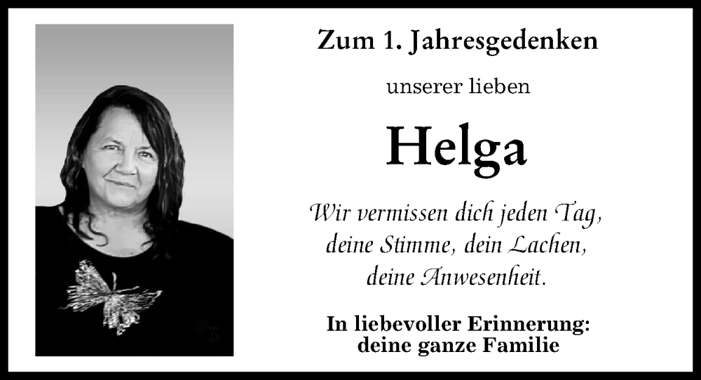 Traueranzeige von Helga  von Mindelheimer Zeitung