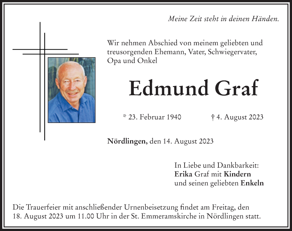 Traueranzeige von Edmund Graf von Rieser Nachrichten