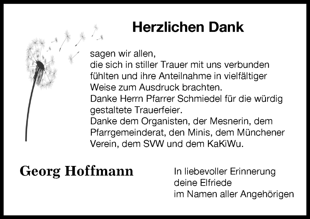 Traueranzeige von Georg Hoffmann von Friedberger Allgemeine