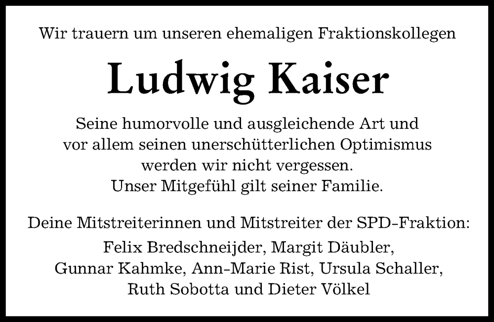  Traueranzeige für Ludwig Kaiser vom 12.08.2023 aus Landsberger Tagblatt