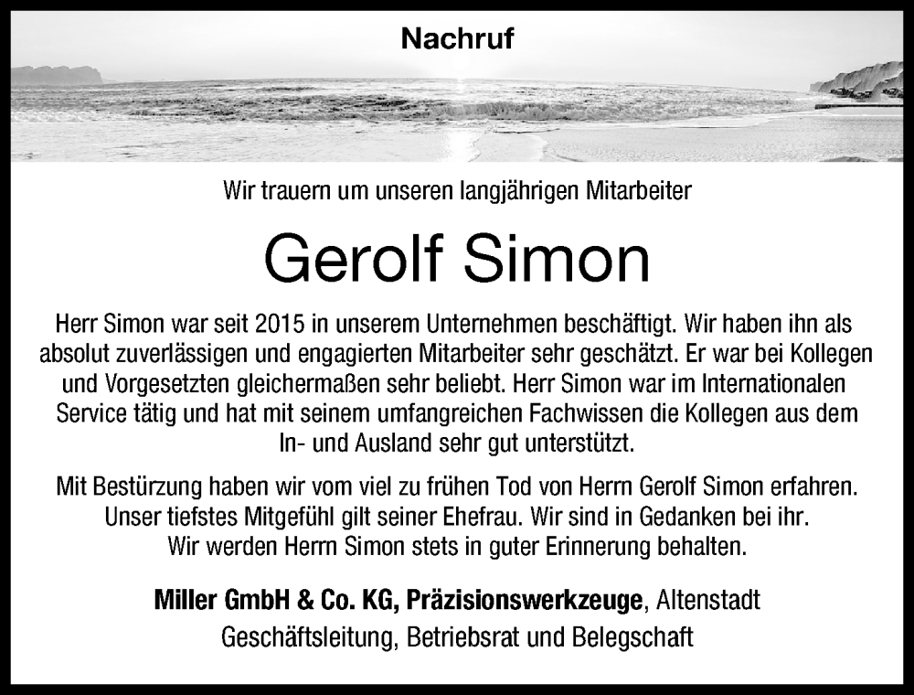  Traueranzeige für Gerolf Simon vom 22.09.2023 aus Illertisser Zeitung